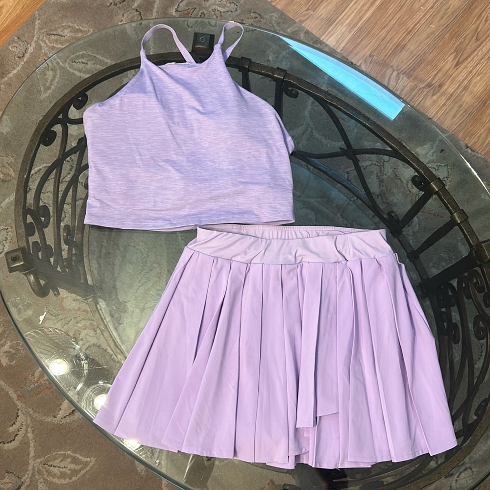 Outdoor Voices Pleated Skirt and Crop Top Set
